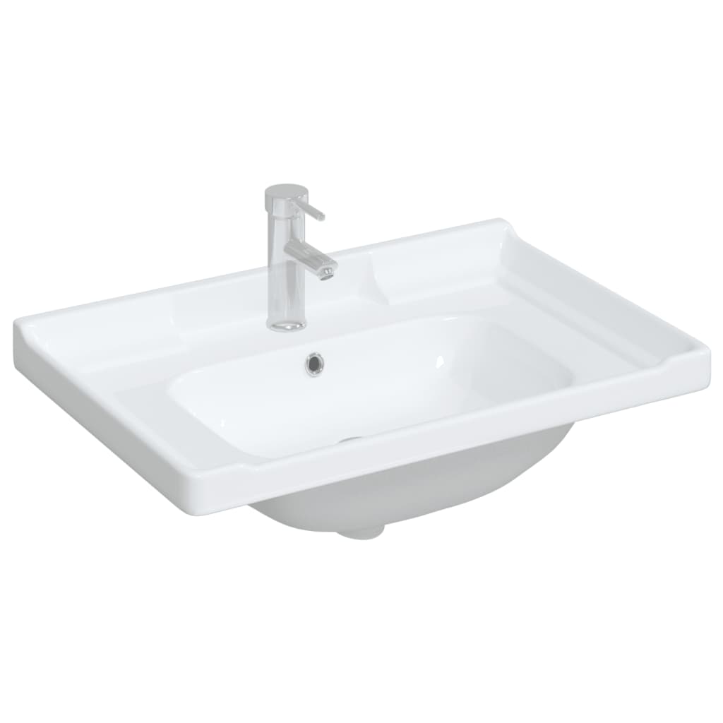 vidaXL Lavatório casa de banho retangular 71x48x23 cm cerâmica branco