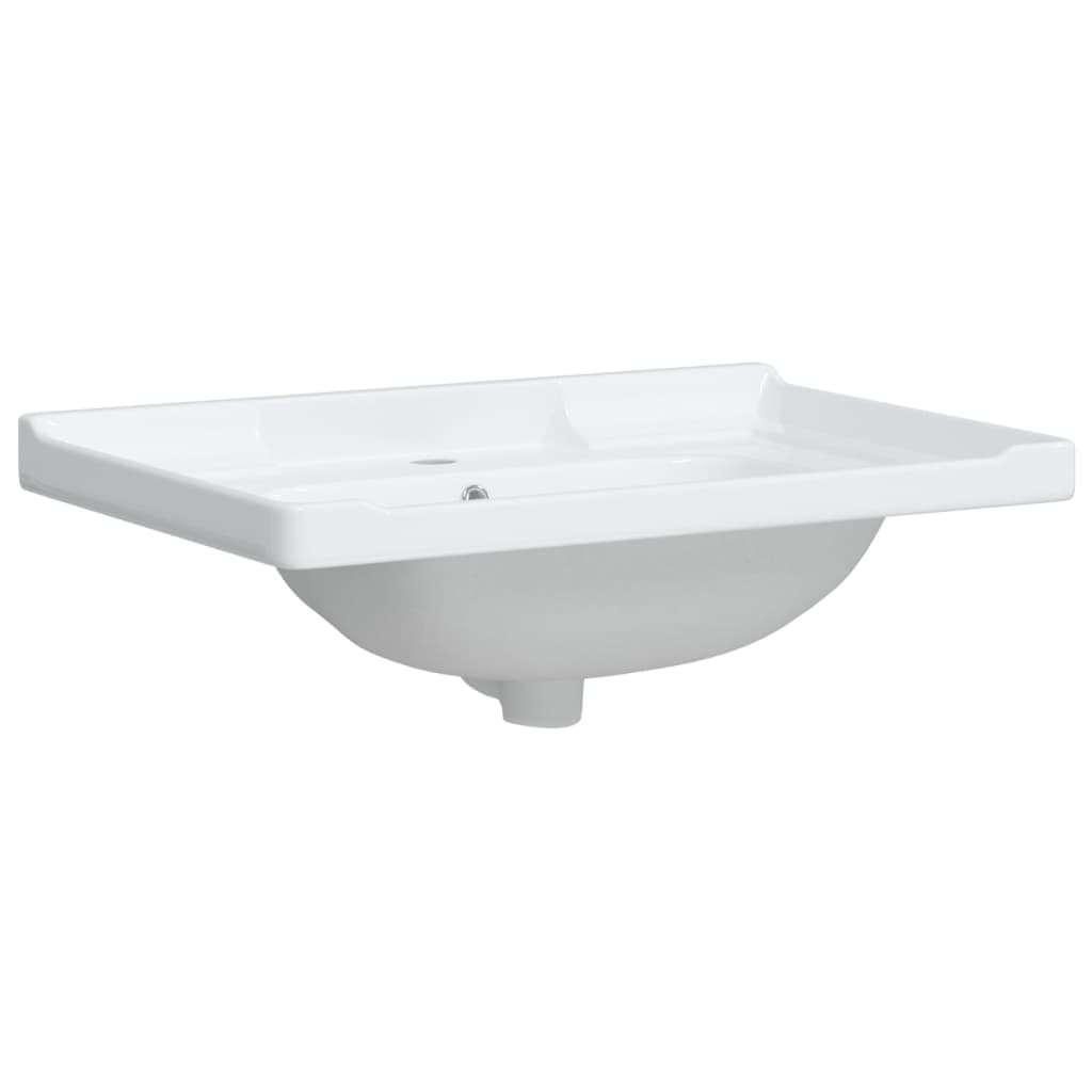 vidaXL Lavatório casa de banho retangular 71x48x23 cm cerâmica branco