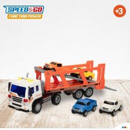 Speed & Go|Camião Portaveículos e Carros de Fricção Speed & Go 37,5 x 12,5 x 10 cm (2 Unidades)