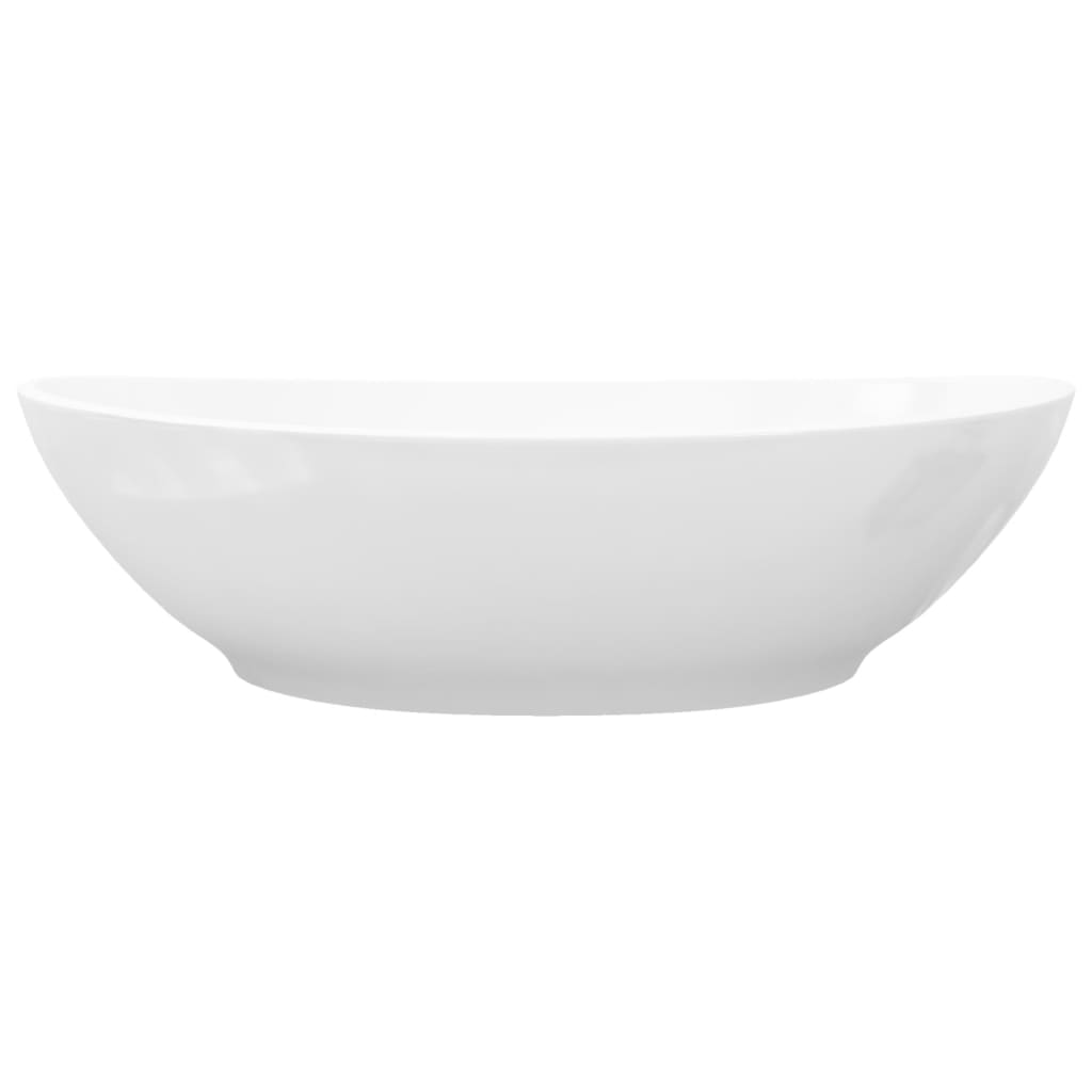 vidaXL Lavatório de luxo em cerâmica oval 40 x 33 cm branco