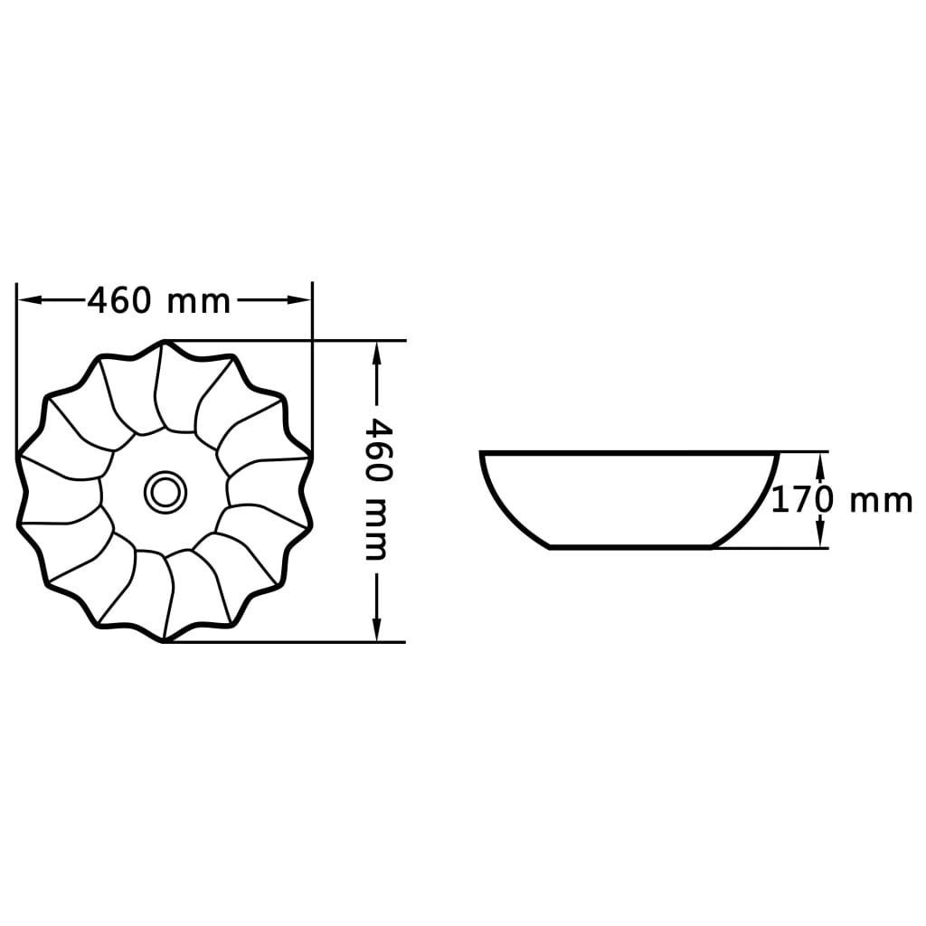 vidaXL Lavatório 46x17 cm cerâmica branco