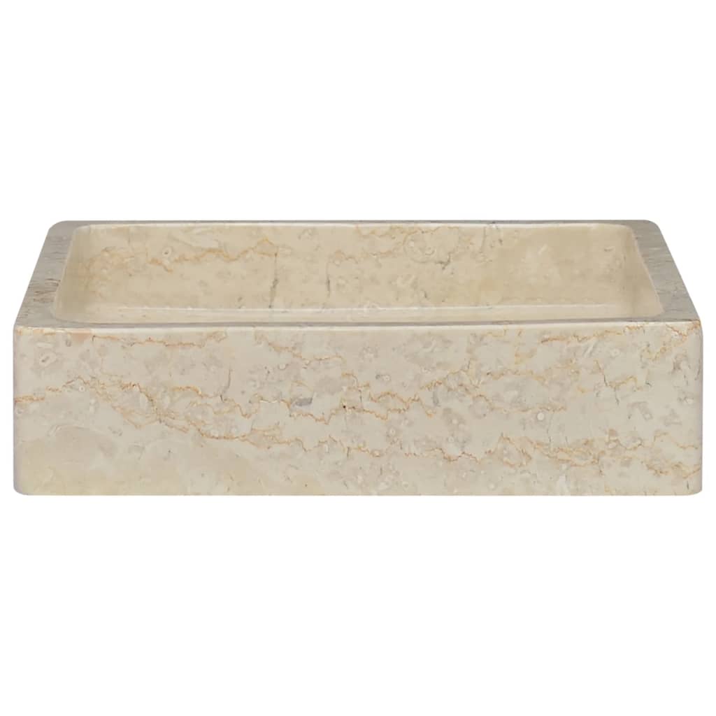 vidaXL Lavatório 40x40x10 cm mármore cor creme