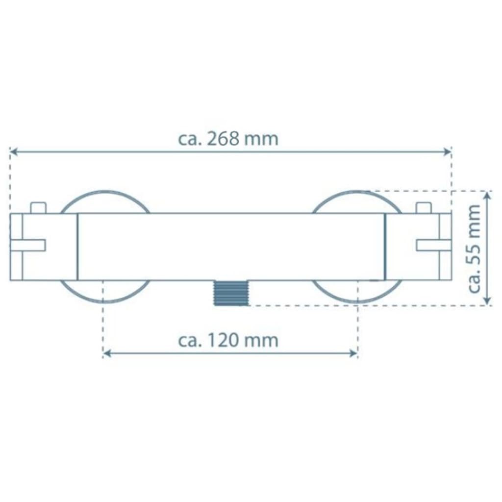 SCHÜTTE Torneira misturadora termost. banheira/chuveiro LONDON 5,5 cm