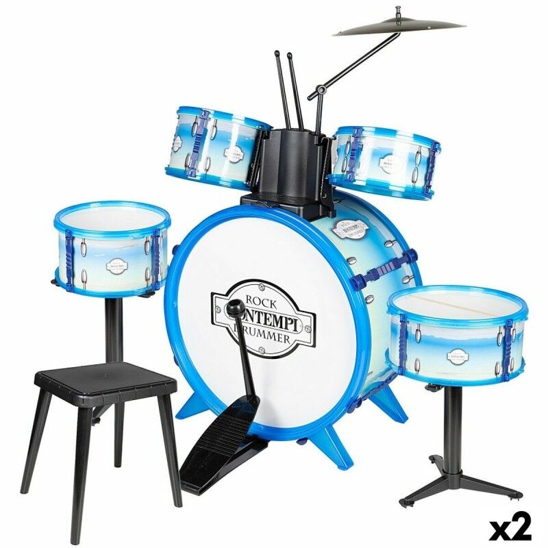 Bontempi|Bateria Musical Bontempi Azul Plástico 85 x 68 x 65 cm (9 Peças) (2 Unidades) Bontempi|Bateria Musical Bontempi Azul Plástico 85 x 68 x 65 cm (9 Peças) (2 Unidades)