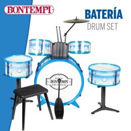 Bontempi|Bateria Musical Bontempi Azul Plástico 85 x 68 x 65 cm (9 Peças) (2 Unidades)