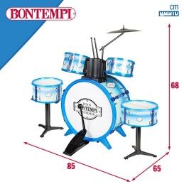 Bontempi|Bateria Musical Bontempi Azul Plástico 85 x 68 x 65 cm (9 Peças) (2 Unidades)
