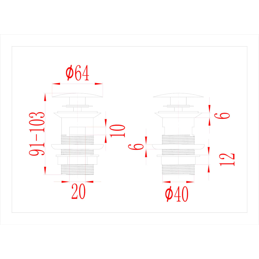 vidaXL Válvula escoamento c/ função antitransbordo 6,4x6,4x9,1cm cinza