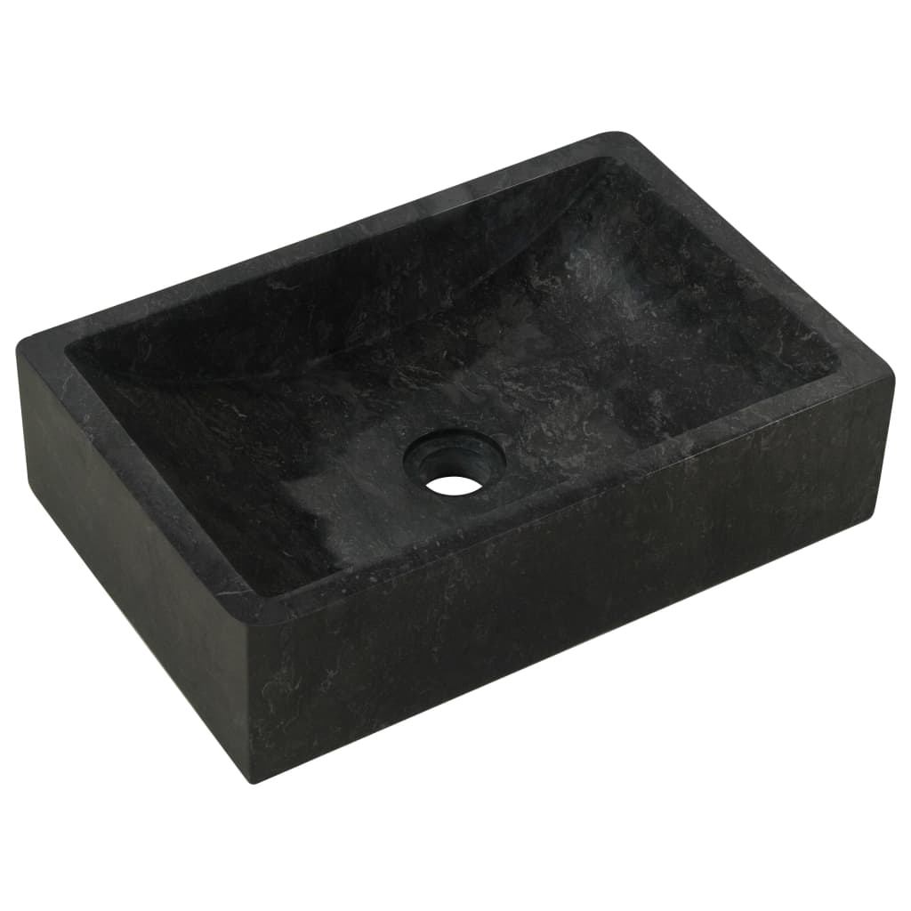 vidaXL Lavatório 45x30x12 cm mármore preto brilhante