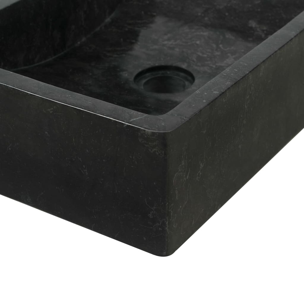 vidaXL Lavatório 45x30x12 cm mármore preto brilhante