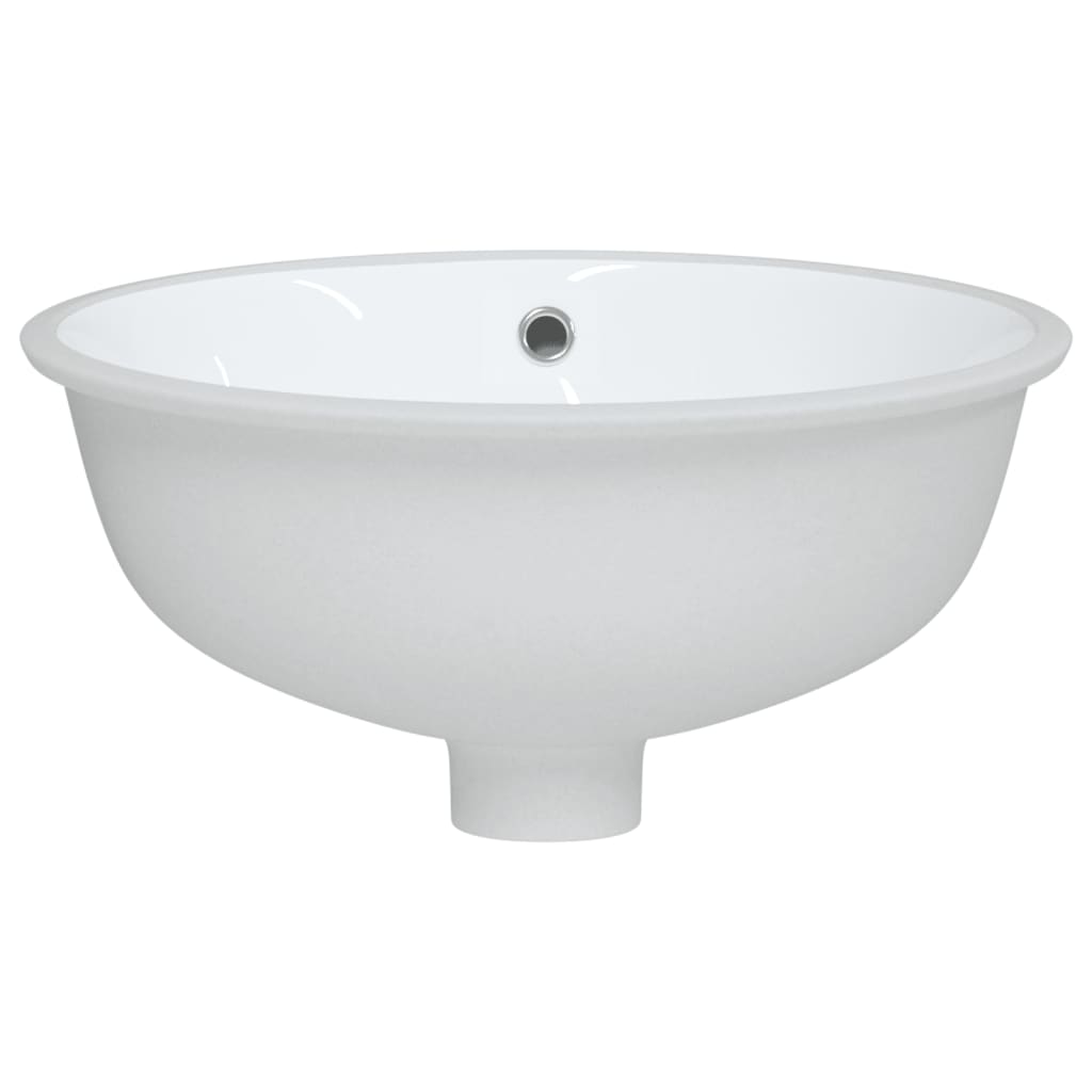 vidaXL Lavatório casa de banho oval 37x31x17,5 cm cerâmica branco