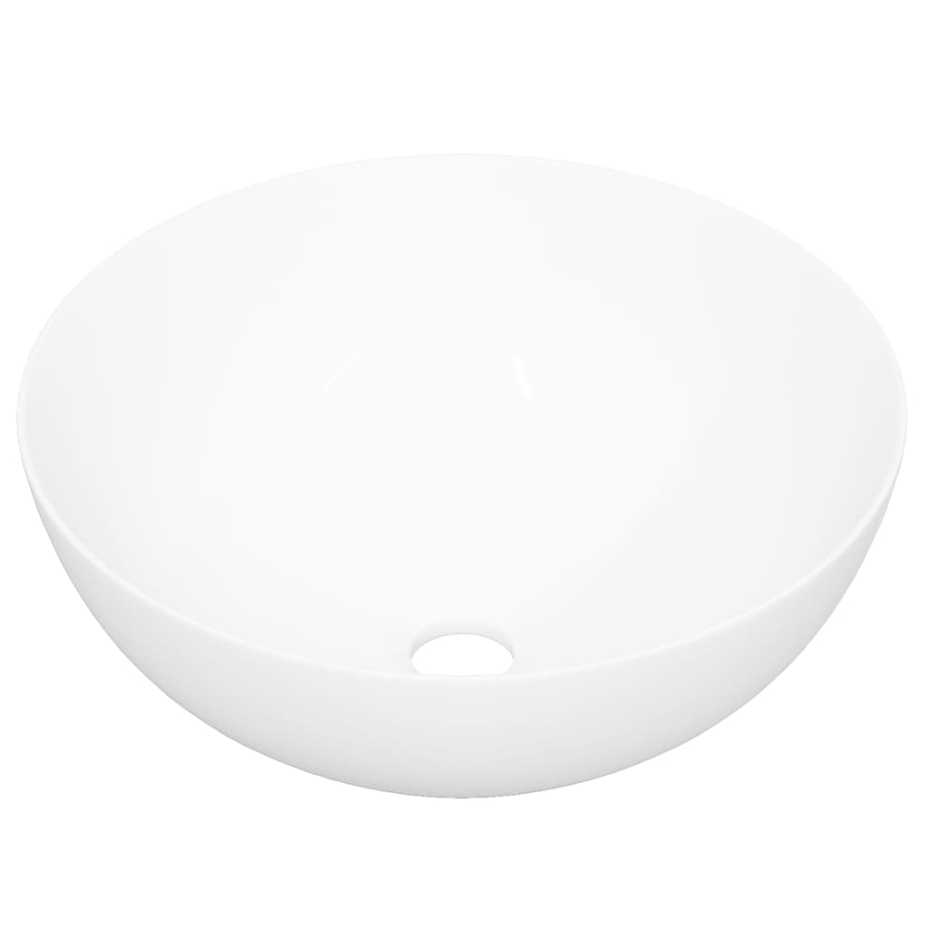 vidaXL Lavatório redondo 36x15 cm cerâmica branco