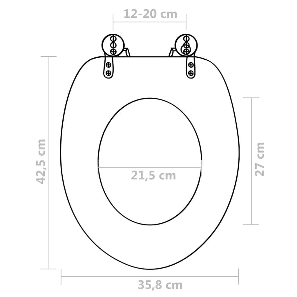 vidaXL Assento de sanita com tampa design simples MDF castanho