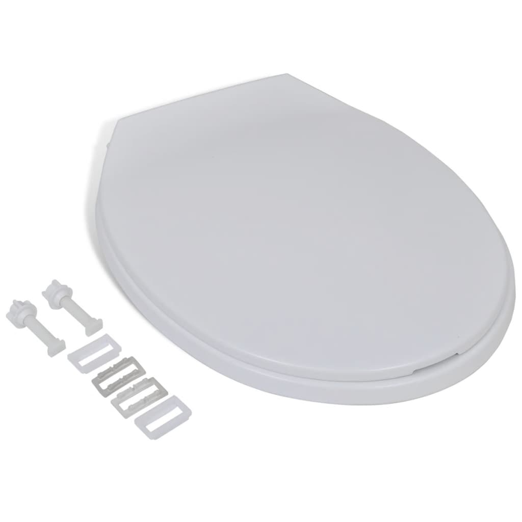 vidaXL Tampo de sanita com fecho suave oval branco