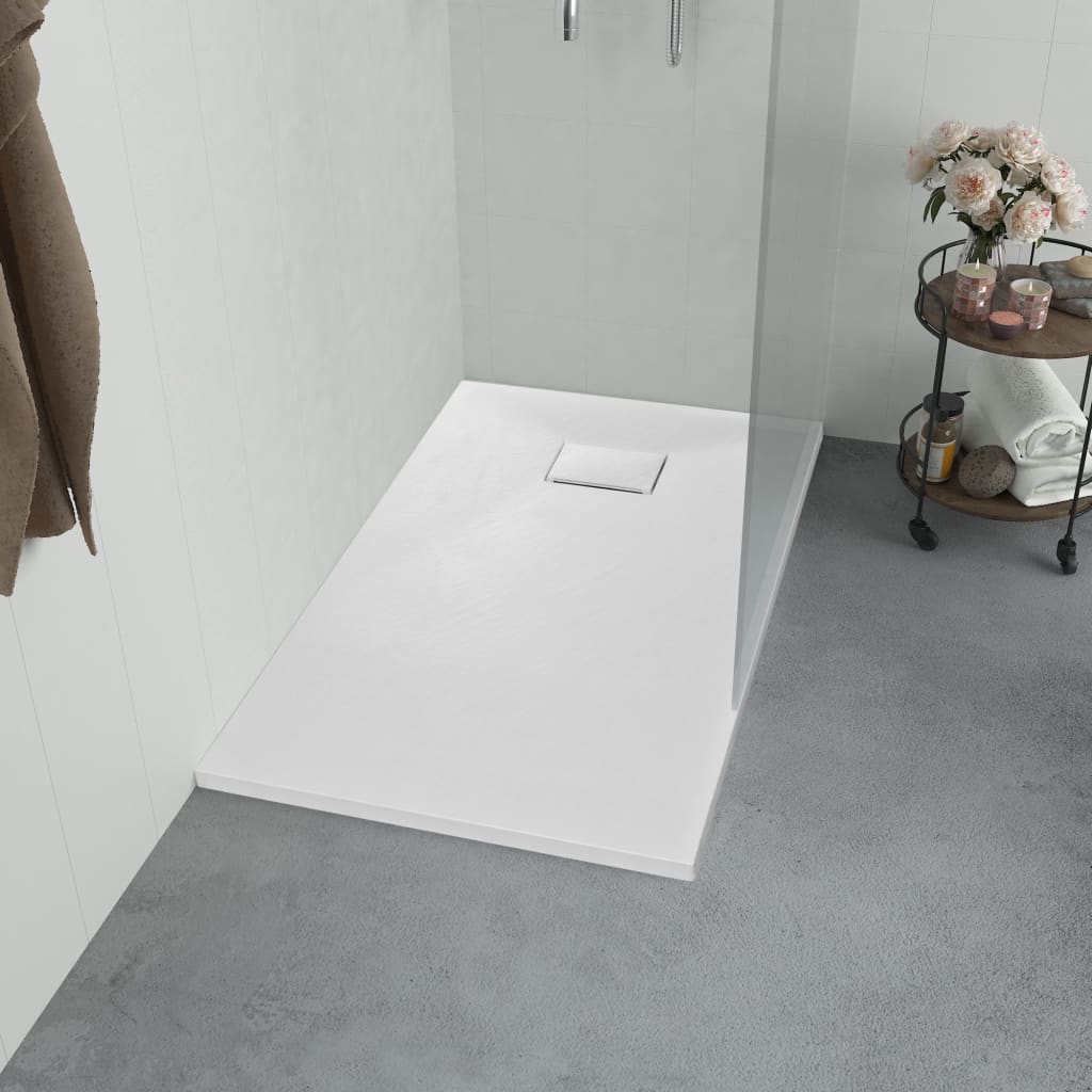 vidaXL Base de chuveiro SMC 90x70 cm branco