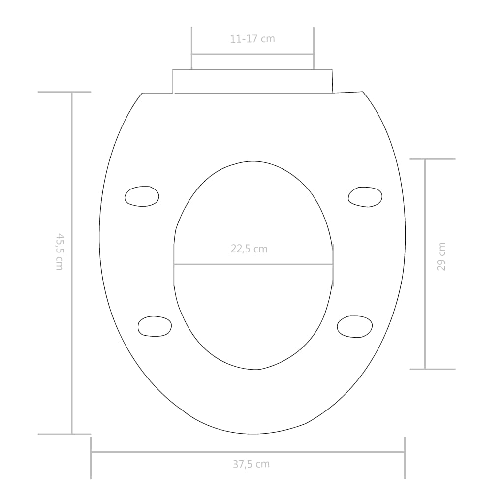 vidaXL Tampo de sanita fecho suave com design remoção rápida preto