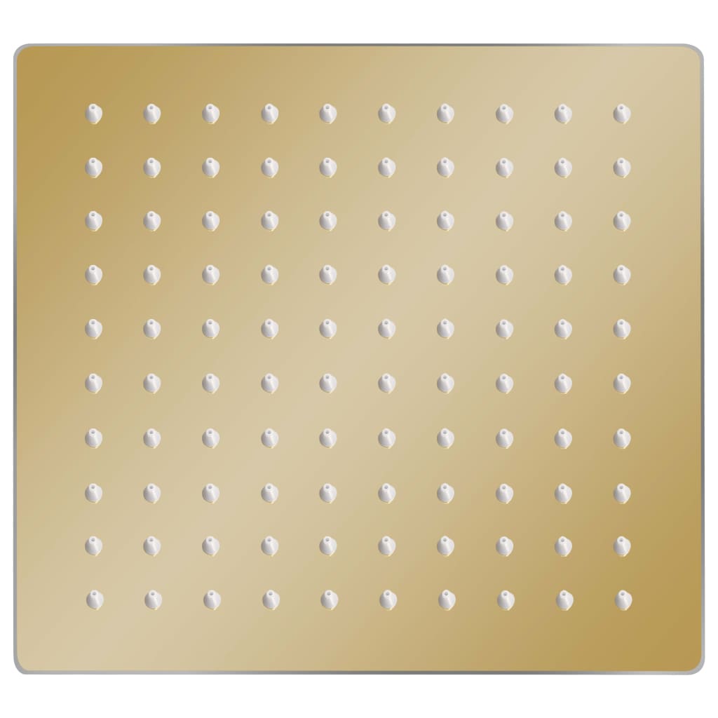 vidaXL Cabeça de chuveiro quadrada 20x20 cm aço inoxidável dourado