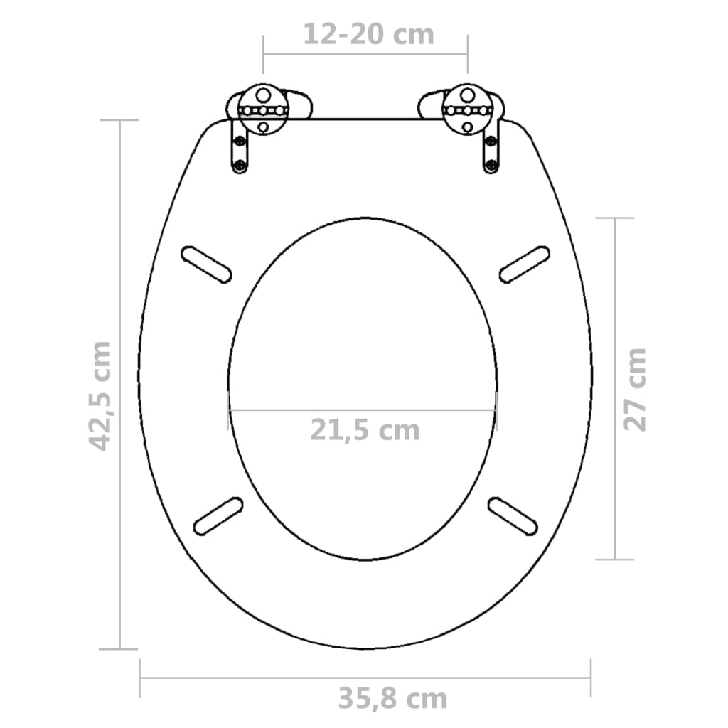 vidaXL Assento de sanita com tampa de fecho suave MDF branco