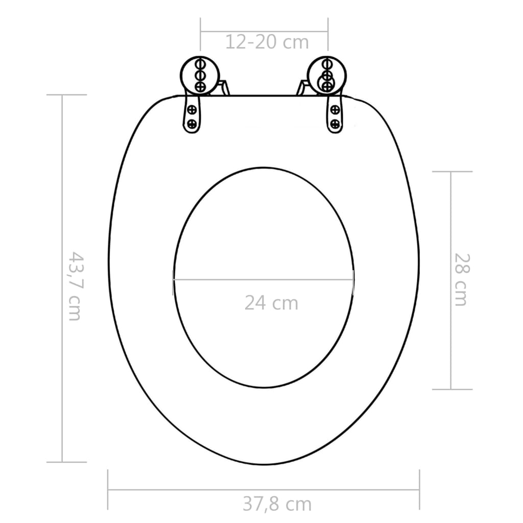 vidaXL Assentos sanita 2 pcs tampas fecho suave MDF design golfinhos