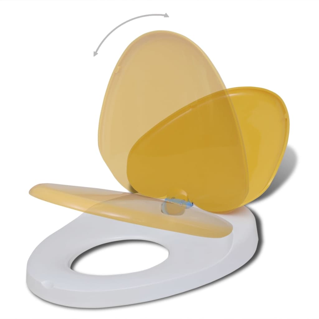 vidaXL Tampos sanita tampas fecho suave 2pcs plástico branco e amarelo