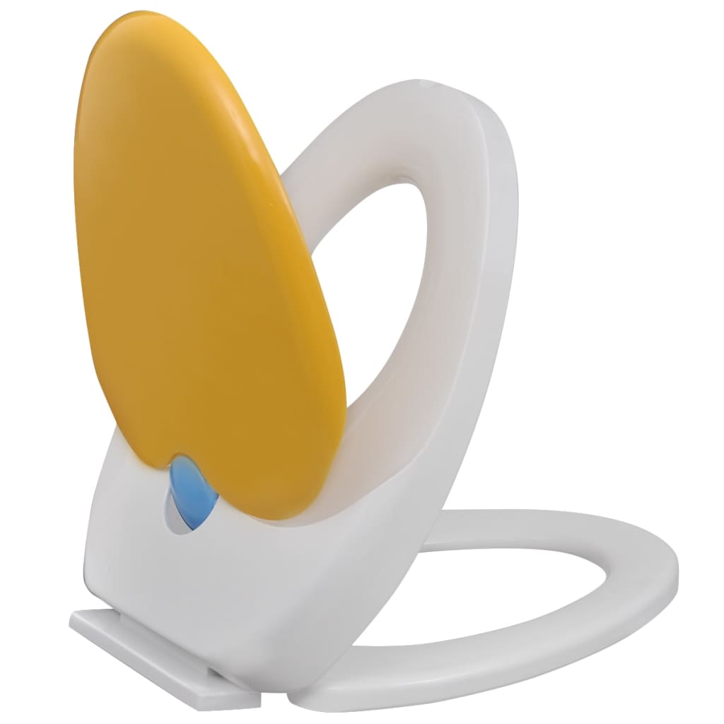 vidaXL Tampos sanita tampas fecho suave 2pcs plástico branco e amarelo