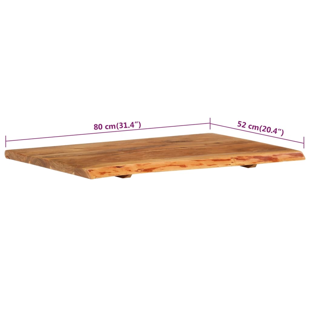 vidaXL Tampo p/ móvel toucador WC 80x52x2,5 cm madeira acácia maciça