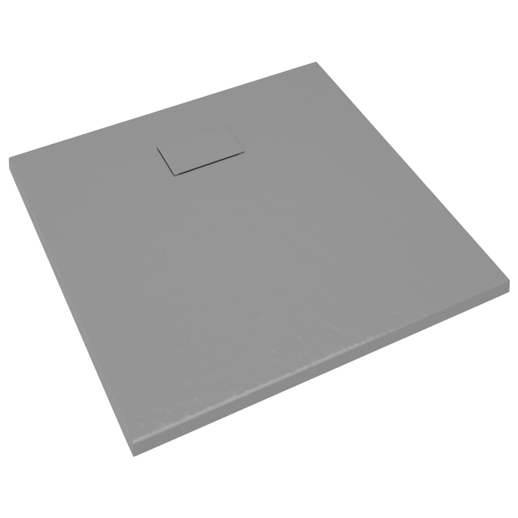 vidaXL Base de chuveiro SMC 90x80 cm cinzento