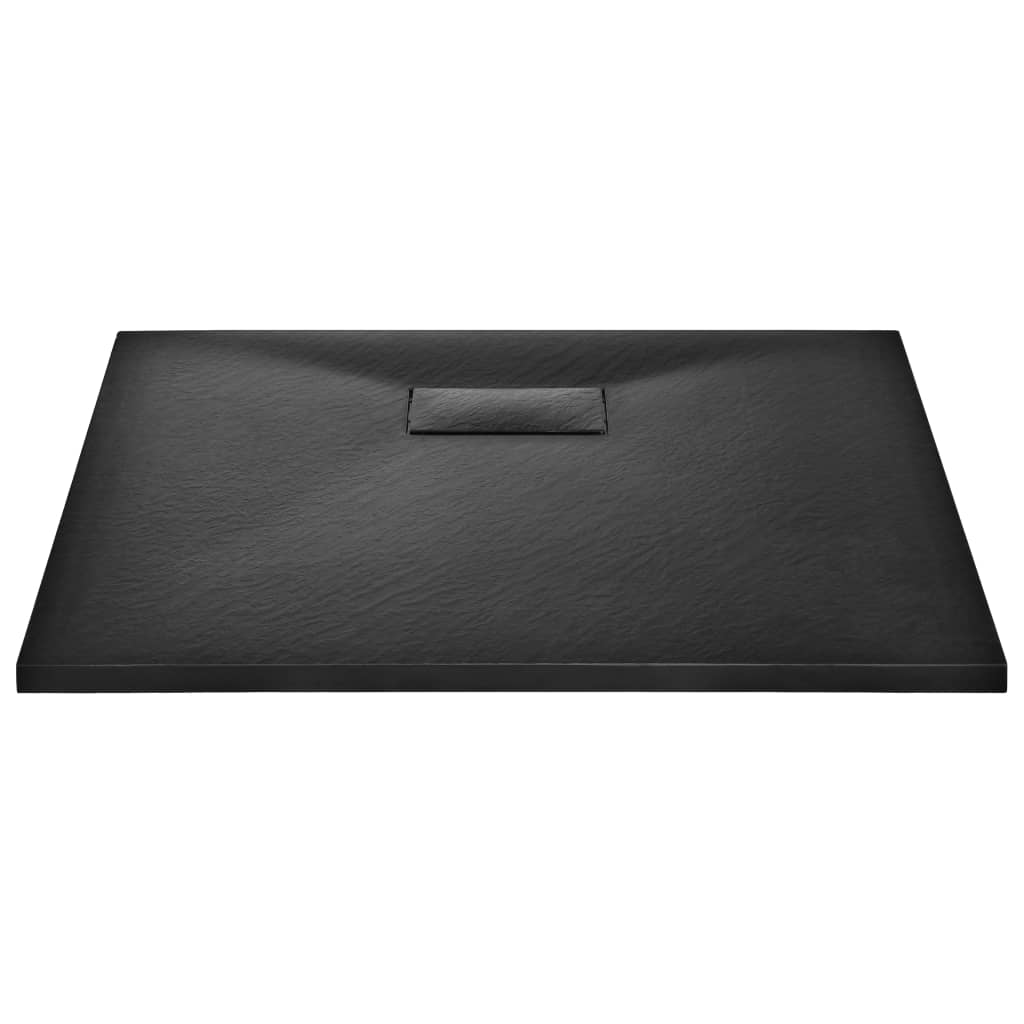 vidaXL Base de chuveiro SMC 90x80 cm preto