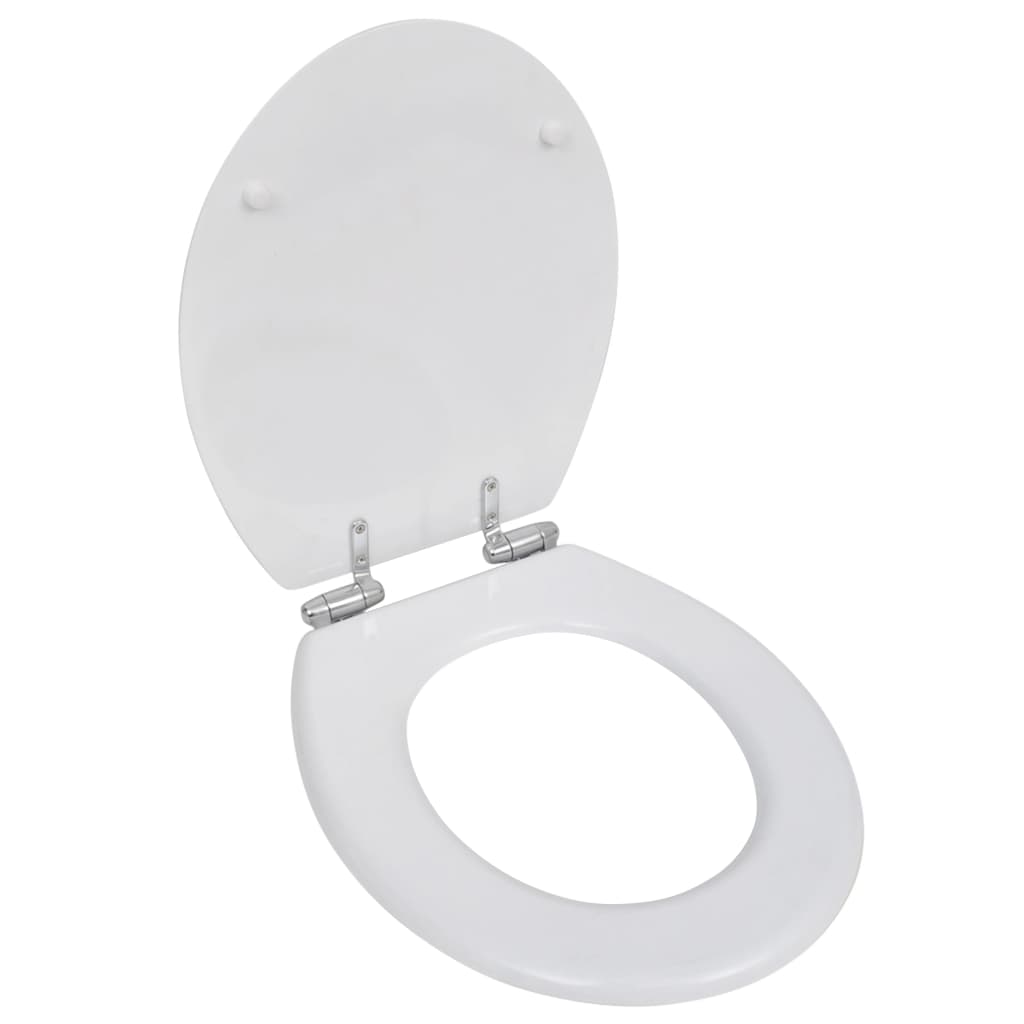 vidaXL Assentos de sanita com tampas de fecho suave 2 pcs MDF branco