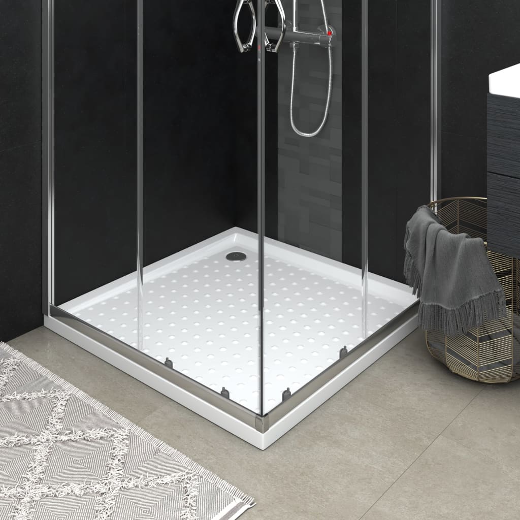 vidaXL Base de chuveiro com pontos 90x90x4 cm ABS branco