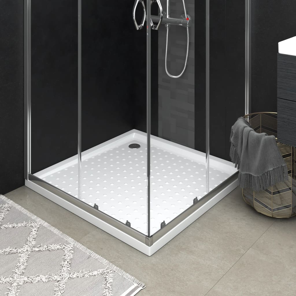 vidaXL Base de chuveiro com pontos 80x80x4 cm ABS branco