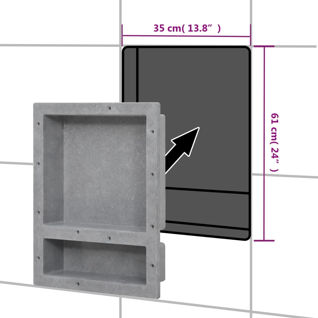 vidaXL Habitáculo chuveiro c/ 2 compartimentos 41x51x10 cm cinza mate