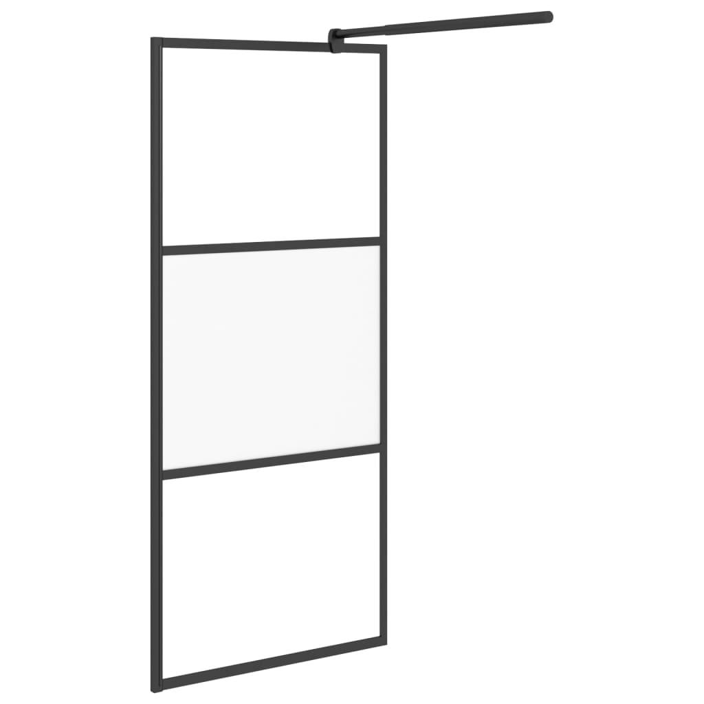 vidaXL Divisória de chuveiro 80x195 cm vidro semiopaco ESG preto