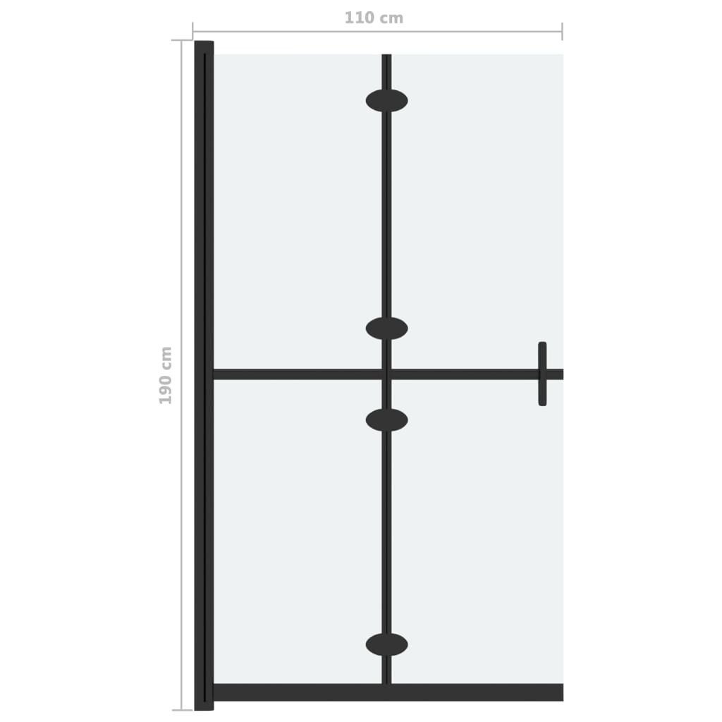 vidaXL Divisória chuveiro dobrável 110x190 cm vidro fosco ESG