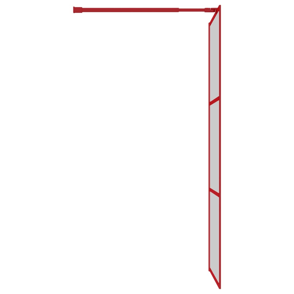 vidaXL Divisória de chuveiro 80x195 cm vidro transparente ESG vermelho