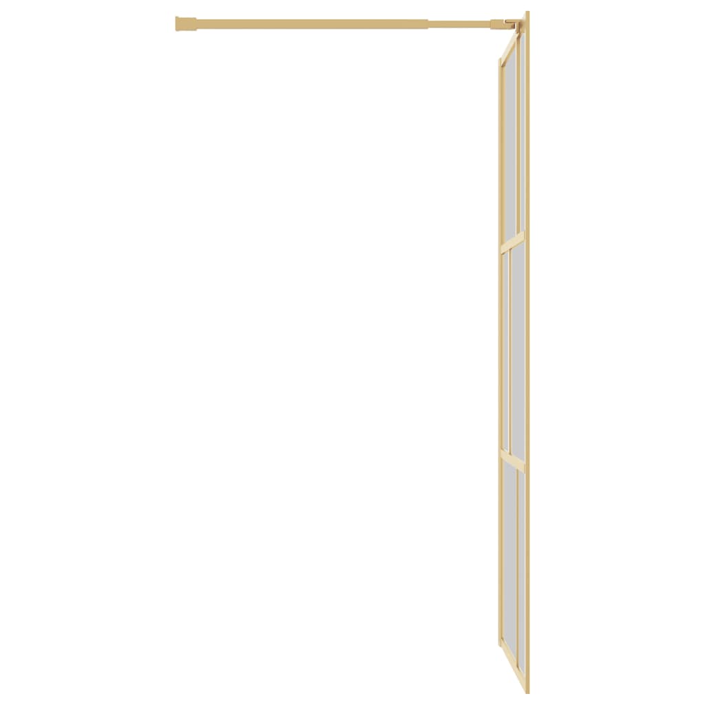 vidaXL Divisória de chuveiro 90x195 cm vidro transparente ESG dourado