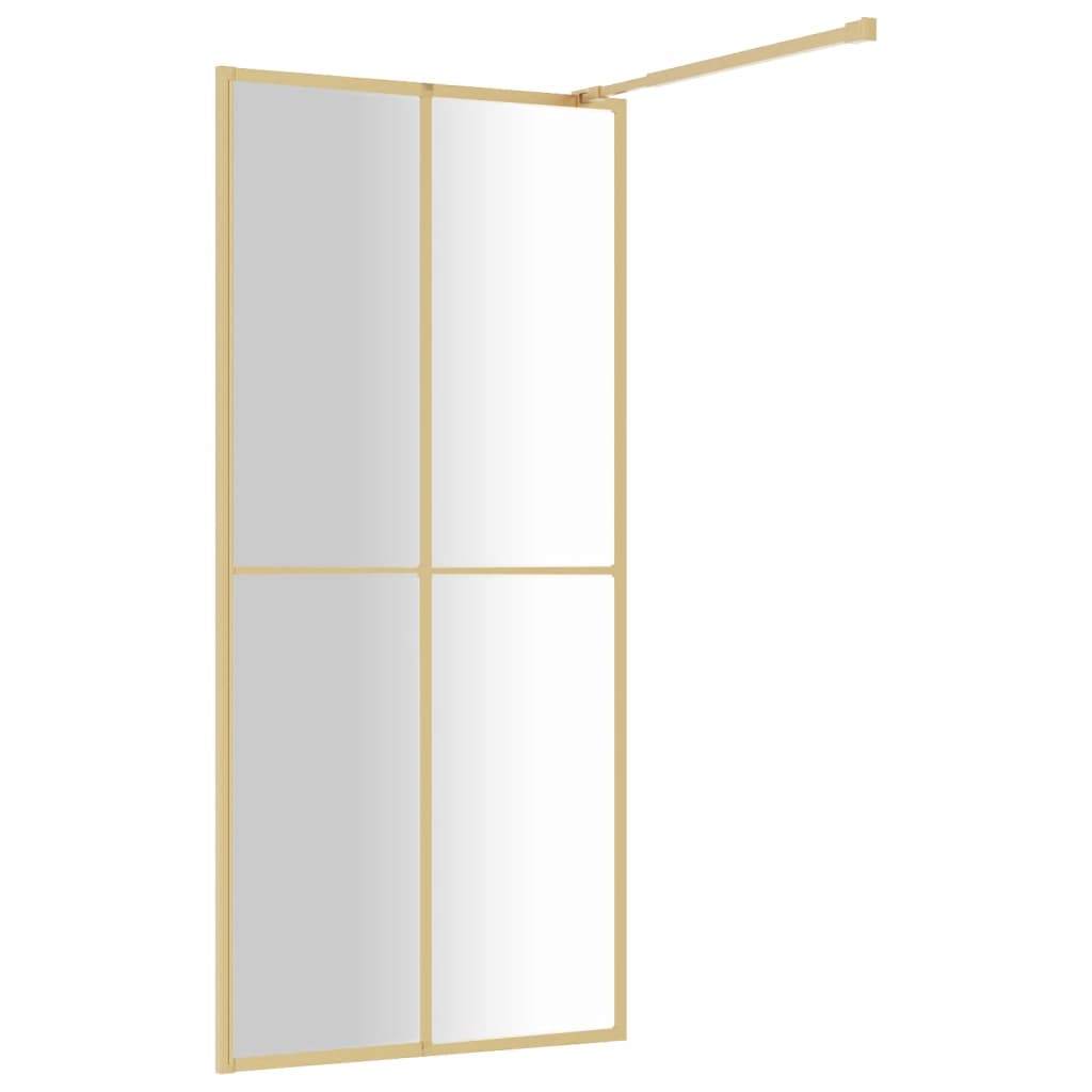 vidaXL Divisória de chuveiro 80x195 cm vidro transparente ESG dourado