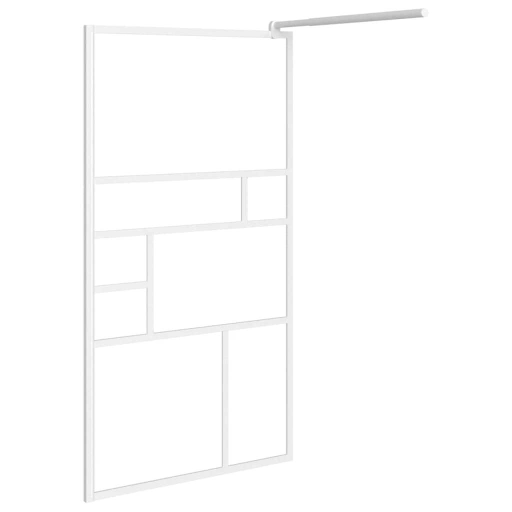 vidaXL Divisória de chuveiro 90x195 cm vidro ESG branco