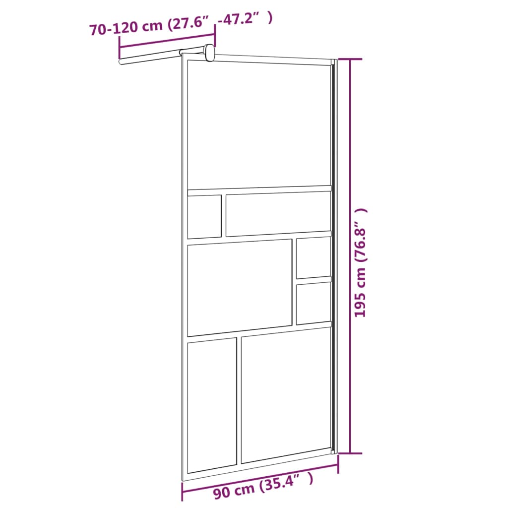 vidaXL Divisória de chuveiro 90x195 cm vidro ESG branco