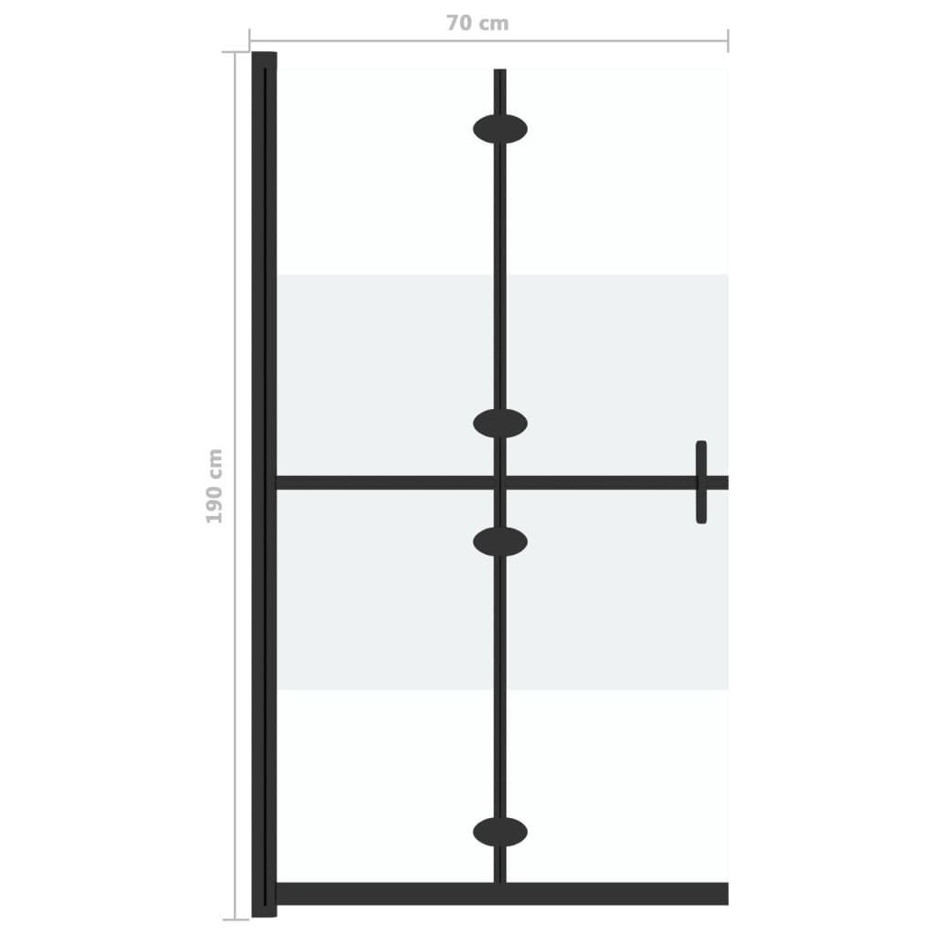 vidaXL Divisória chuveiro dobrável 70x190 cm meio vidro fosco ESG