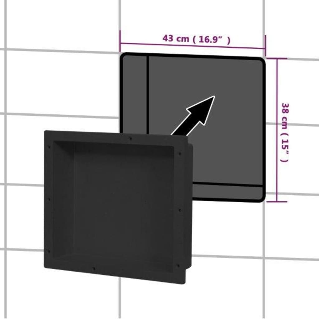 vidaXL Habitáculo de chuveiro 41x36x10 cm preto mate