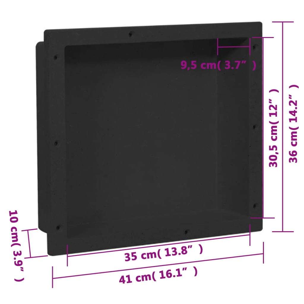 vidaXL Habitáculo de chuveiro 41x36x10 cm preto mate