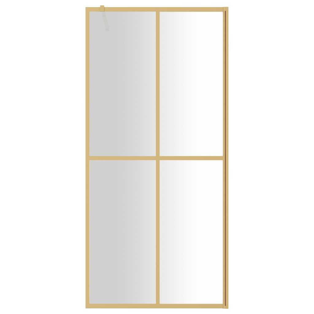 vidaXL Divisória de chuveiro 90x195 cm vidro transparente ESG dourado