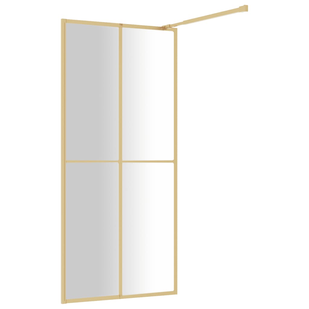 vidaXL Divisória de chuveiro 90x195 cm vidro transparente ESG dourado