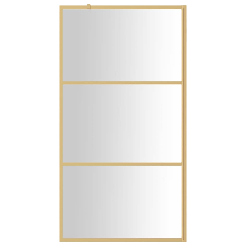 vidaXL Divisória de chuveiro 100x195 cm vidro transparente ESG dourado