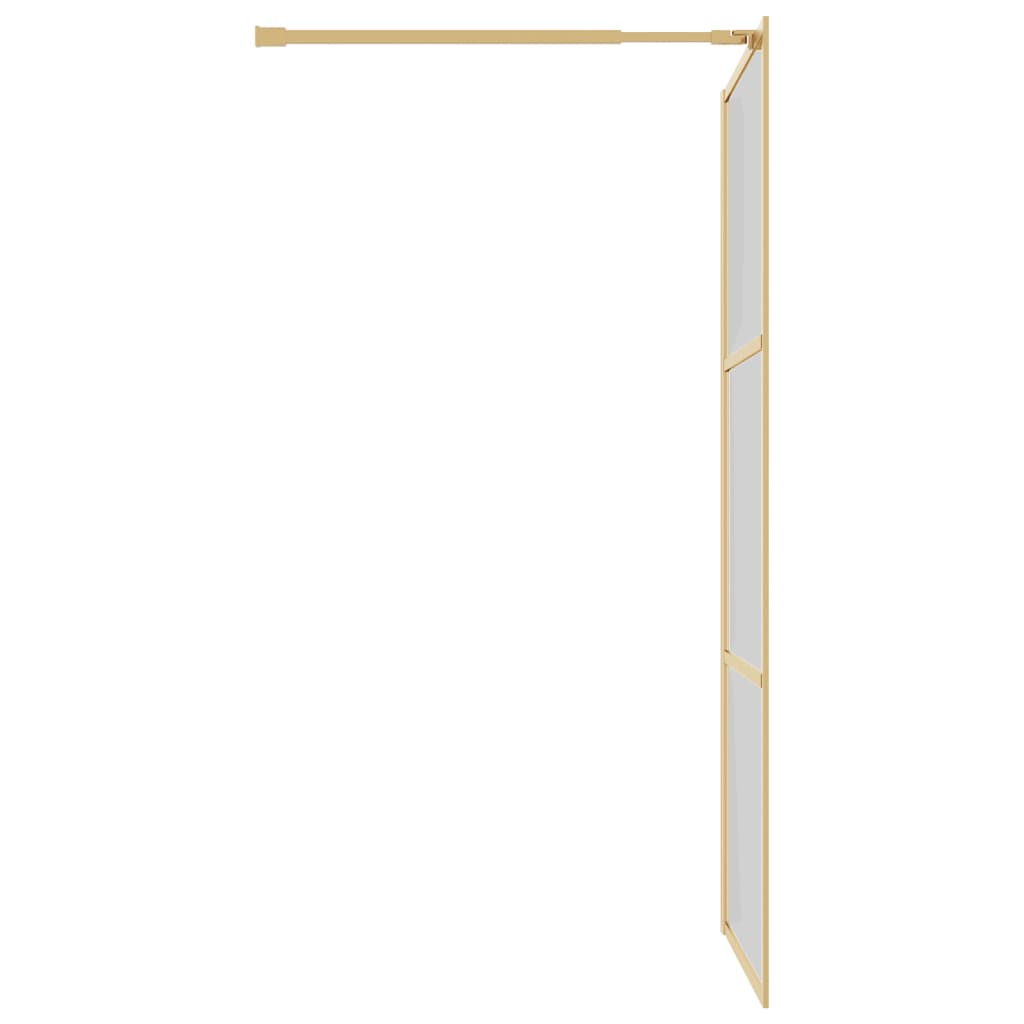 vidaXL Divisória de chuveiro 100x195 cm vidro transparente ESG dourado