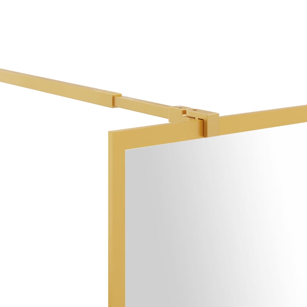 vidaXL Divisória de chuveiro 100x195 cm vidro transparente ESG dourado