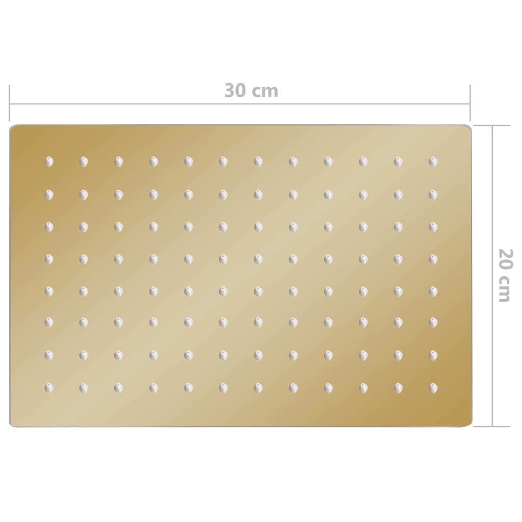 vidaXL Cabeça de chuveiro retangular 30x20 cm aço inoxidável dourado