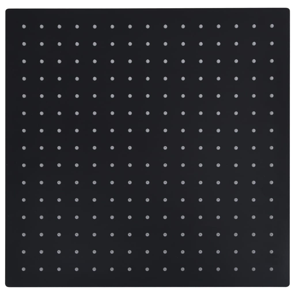 vidaXL Cabeça de chuveiro quadrada 40x40 cm aço inoxidável preto