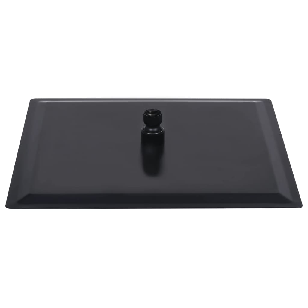 vidaXL Cabeça de chuveiro quadrada 40x40 cm aço inoxidável preto