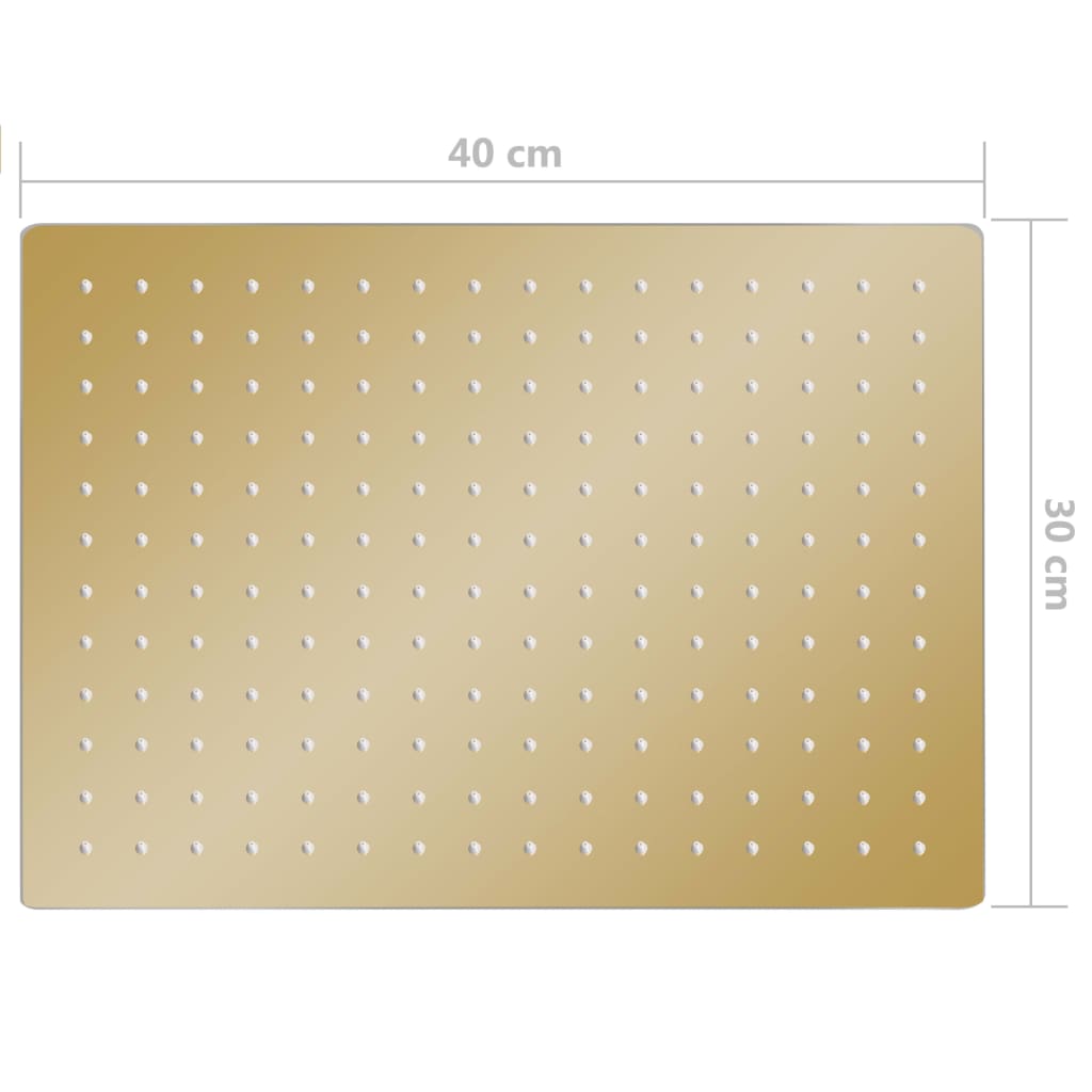 vidaXL Cabeça de chuveiro retangular 40x30 cm aço inoxidável dourado